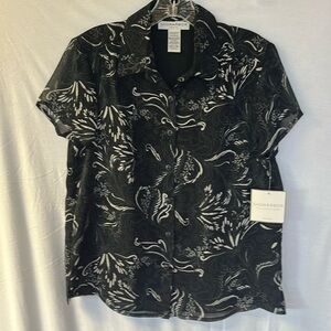 Sag harbor petites blouse size PM. Black